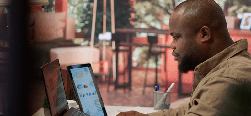 Professional working on procurement solutions